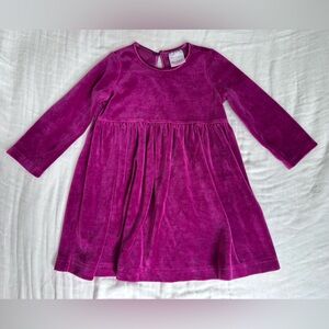 Hanna Andersson Velvet Dress in Fuchsia